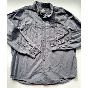 Men's Harley Davidson Faded Black Button Down Shirt Size XL
